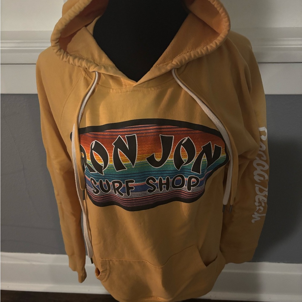 Ron Jon Mustard Hoodie with Colorful Logo